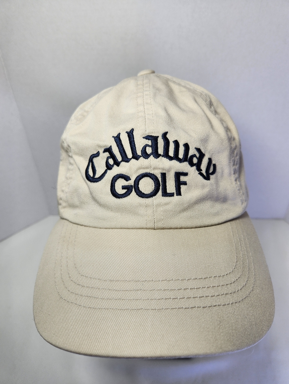 Callaway Men's White Adjustable Strapback Cotton Golf Hat Embroidered VFT Logo